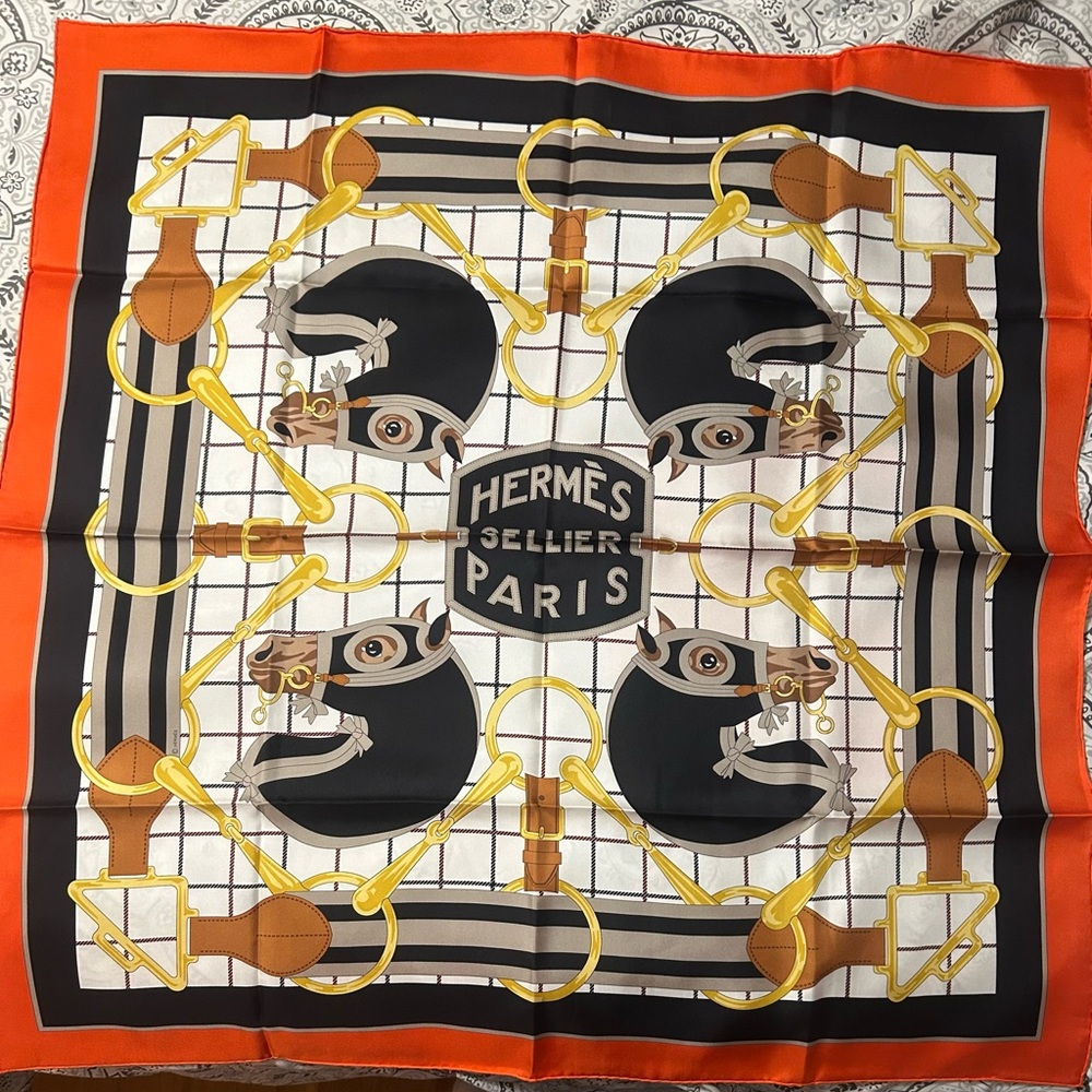 Hermès Silk Tatersale forever scarf 90